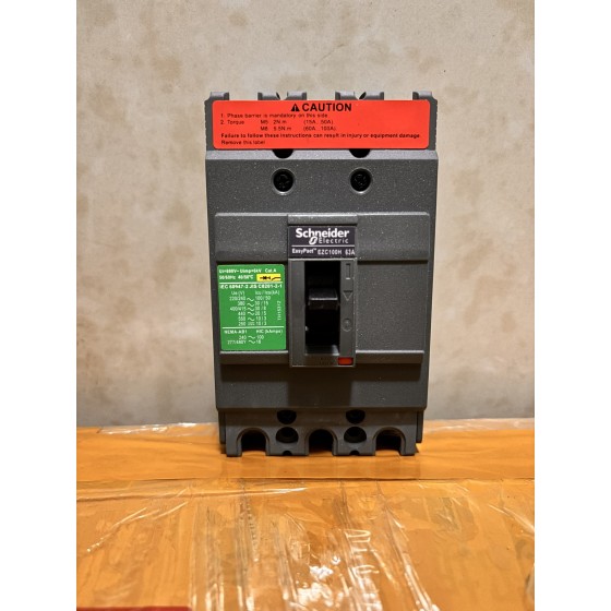 New and original circuit breaker EZC100H3080 Easypact EZC100H - TMD - 80 A - 3 poles 3d