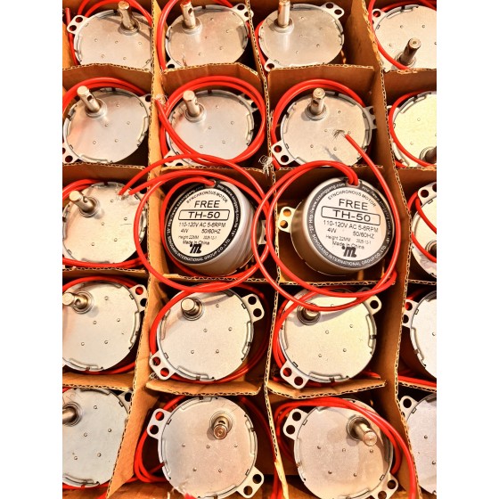 New and original Model TH-50 AC Motor 12V 1.5-1.8RPM CCW Height 24MM Shaft Length 22MM Double Black Wire