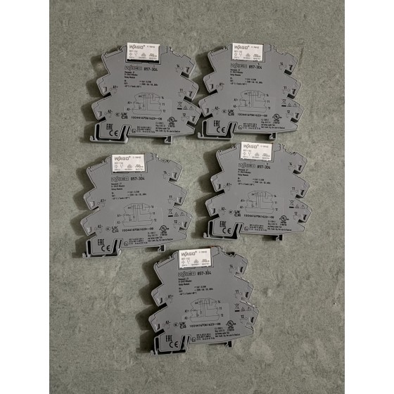 WAGO 857-304 - Power Relay, SPST, 24 VDC, 6 A, 857 Series, DIN Rail, DC (857-304)