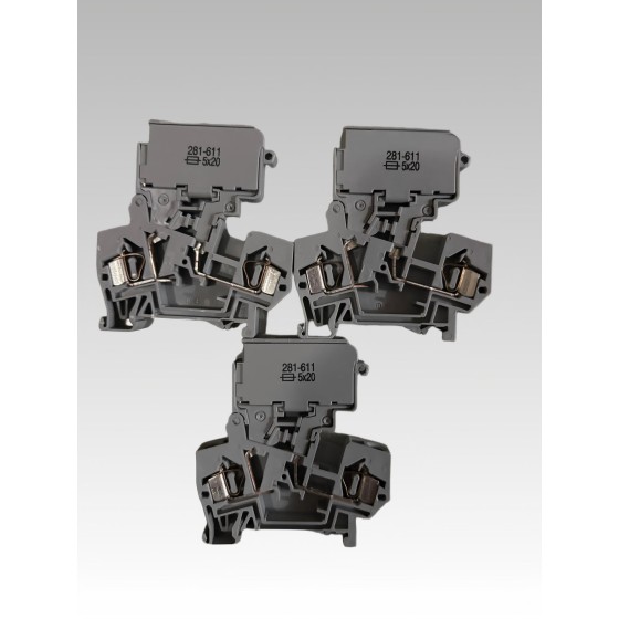 New and original 2-conductor fuse terminal block 281-611 In Stock