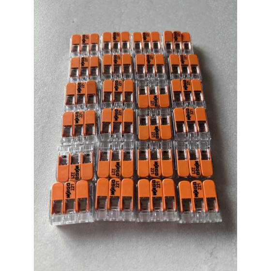 New and original Wago 222-413 Lever-Nuts 5 Conductor Compact Connectors